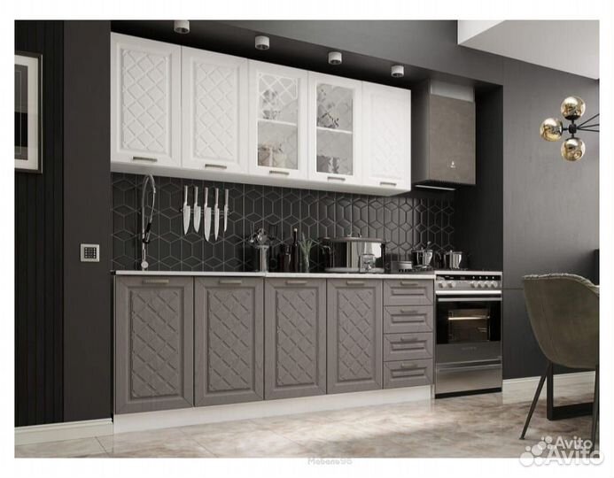 Кухня Агава мдф 2000 акация белая-трюфель