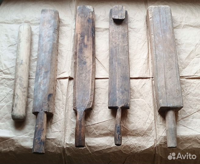 Рубель старинный деревянный для глажки белья