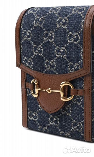 Сумка Gucci Horsebit 1955 Denim Monogram