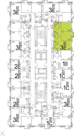 2-к. квартира, 56,5 м², 10/25 эт.