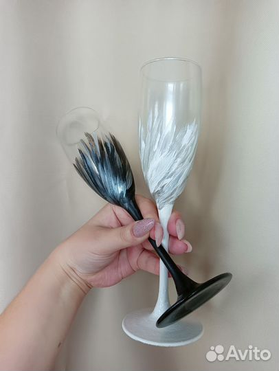 Свадебный набор, декор бутылок, бокалов