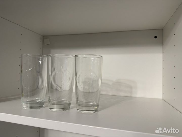 Стаканы высокие с рисунком фруктов