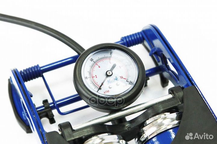 Насос накачки шин ножной kraft (с манометром дв