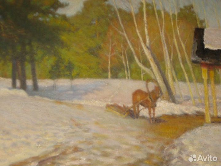 Картина. Холст. Масло. Копия Левитан. 1992 год