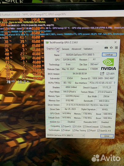 Evga RTX 3060ti 8 gb FTW3 Ultra LHR