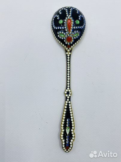 Ложка медовая Русские самоцветы Серебро 916 пр