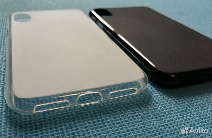 Матовая Накладка (чехол) iPhone X (белый, чёрный)