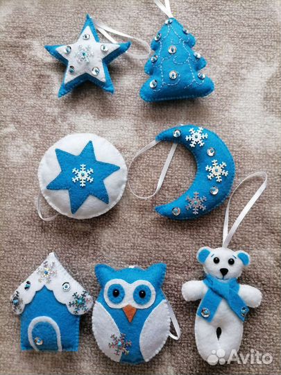 Новогодние игрушки из фетра