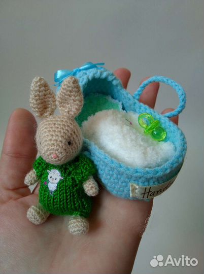 Зайчик в люльке, ручная работа, сувенир