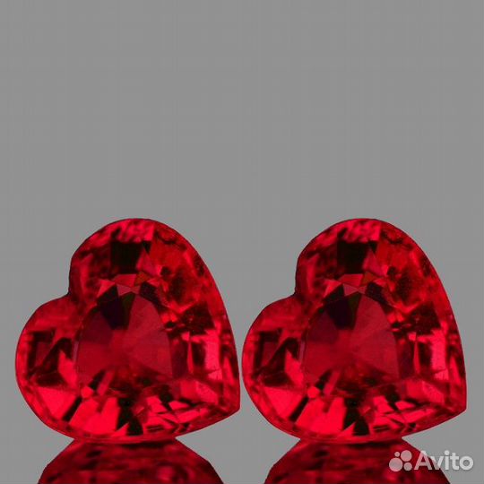 Рубин натуральный 2,05Ct 6х6мм 2шт VVS Мозамбик