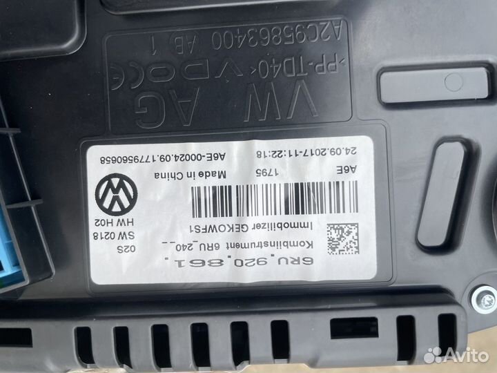 Приборная панель volkswagen polo