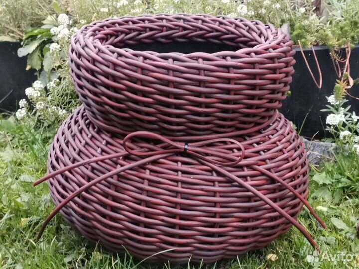 Кашпо 12 л из искусственного ротанга