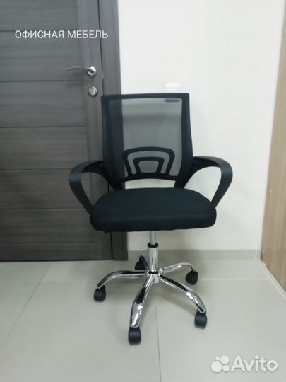 Компьютерное кресло хром, чёрный