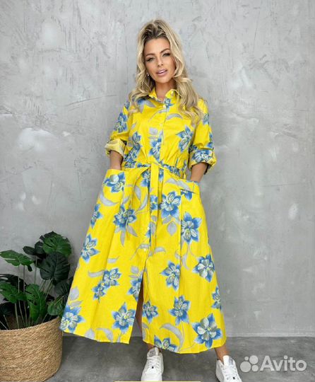 Платье рубашка 52р до 60 размер