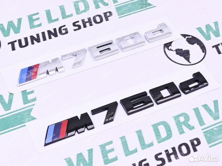 Шильд BMW M760d черный серебристый