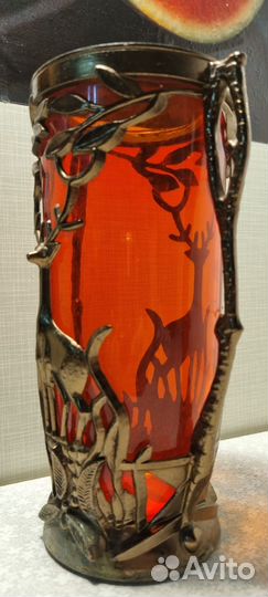 Ваза для цветов цветное стекло СССР