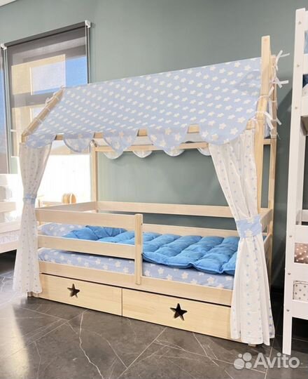 Кровать домик без покраски 180х80