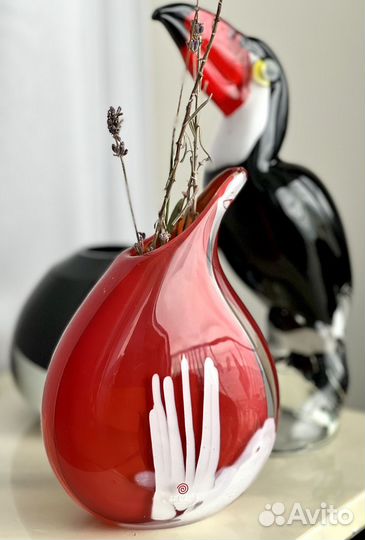 Чешское цветное стекло Ваза