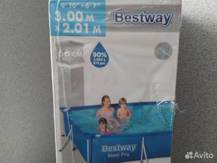 Каркасный бассейн прямоугольный 3х2х0,66 м