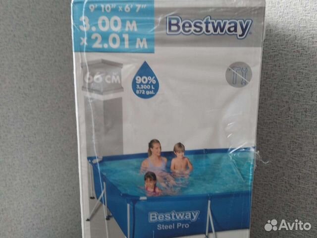 Каркасный бассейн прямоугольный 3х2х0,66 м