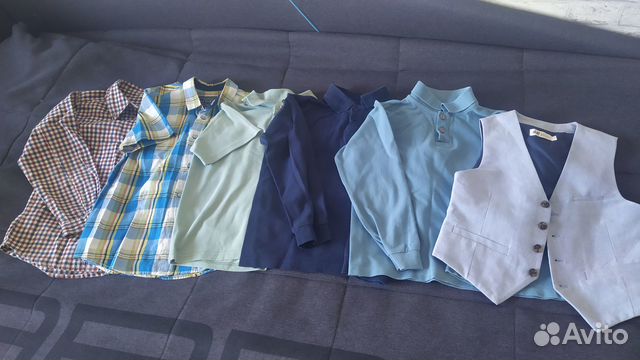 Фирменные рубашки, поло, жилет р.122