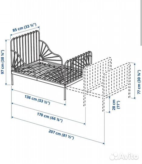 Детская раздвижная кровать Икеа IKEA