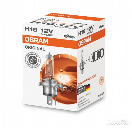 Лампа 12V H19 60/55W PU43t osram original line