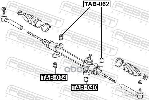Сайлентблок рулевой рейки Febest 958 GM6904