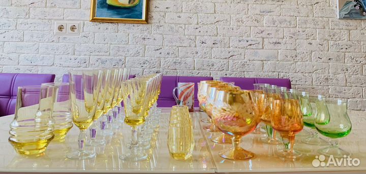 Цветное стекло СССР бокалы