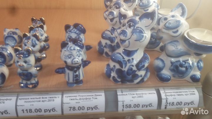 Фигурки животных гжель