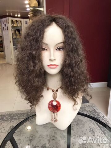 Кудрявый парик из натуральных волос