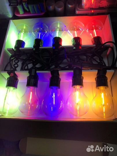 Гирлянда уличная ретро лампы