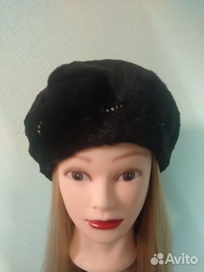 Берет из стриженой норки