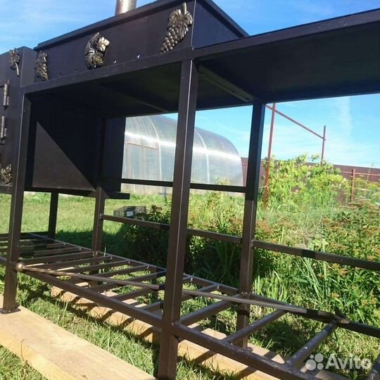 Мангал с печью под казан+столик