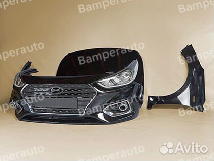 Передний бампер Hyundai Solaris 2 2017-2020 в цвет