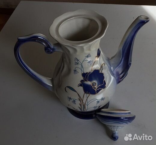 Кофейник чайник фарфоровый гжель