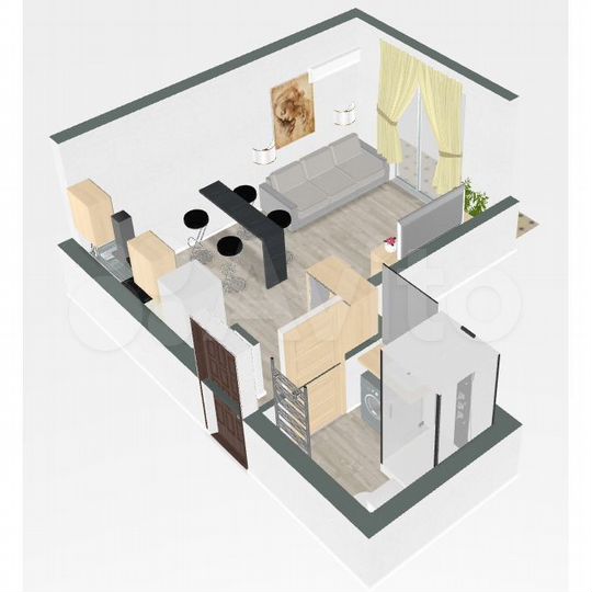 Квартира-студия, 26,2 м², 1/9 эт.