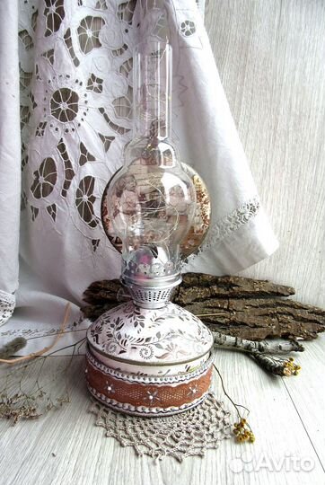 Винтаж. Керосиновая лампа-светильник с подсветкой