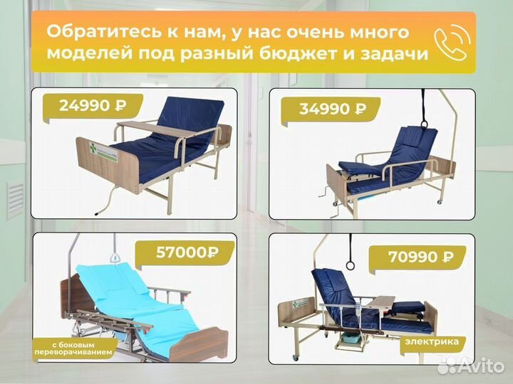 Медицинская кровать для ухода за больными