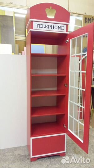 Красная Телефонная Будка Шкаф в детскую London-18