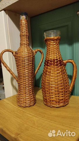 Кувшины стекло в лозе 2 шт