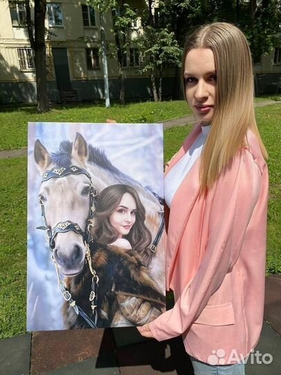 Портрет по фото на холсте,картина на холсте