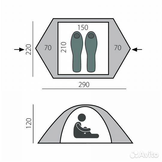 Палатка двухместная BTrace Solid 2+