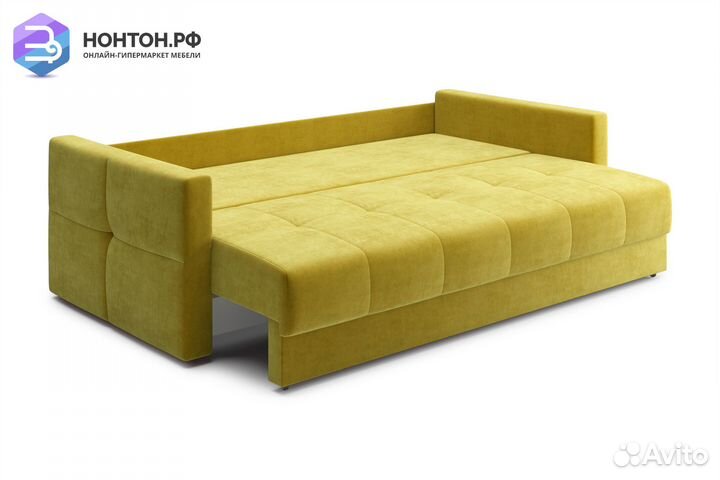 Диван еврокнижка Вита 3-х местный горчичный