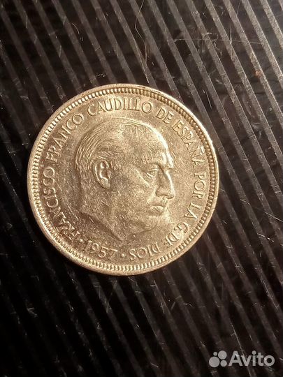 Монета Испании 5 песет 1957