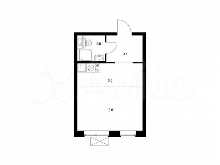 Квартира-студия, 25,7 м², 21/33 эт.