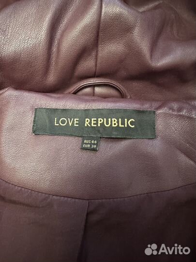 Пуховик из экокожи