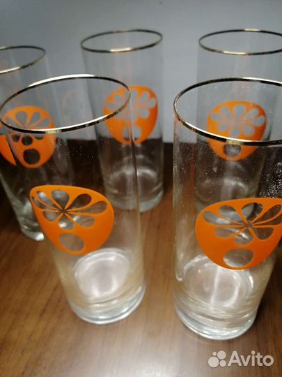 Стаканы высокие. Винтаж. тонкое стекло СССР