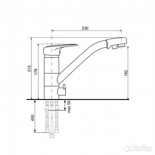 Смеситель для кухни Ulgran u-010-310 Серый