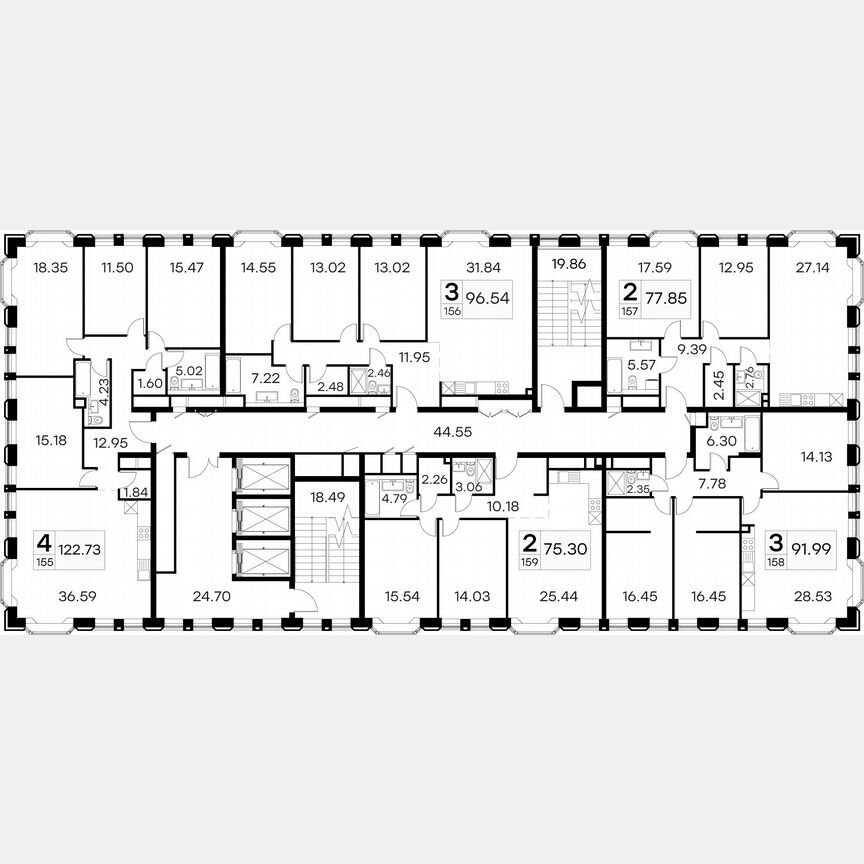 3-к. апартаменты, 92,3 м², 16/21 эт.